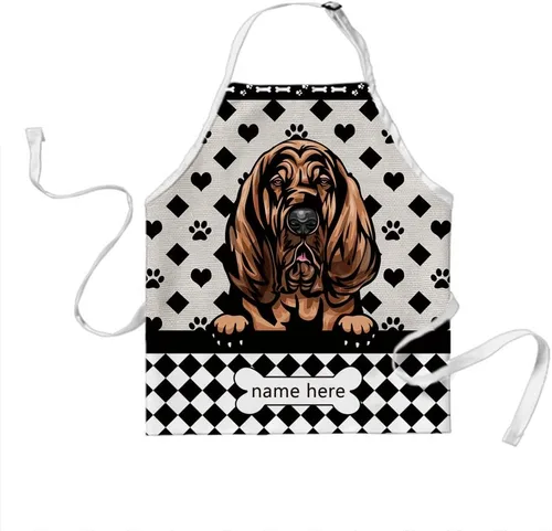 Vista 26 de Delantal de aseo de perros de lunares personalizado lindo perro Airedale, rojo (Airedale)