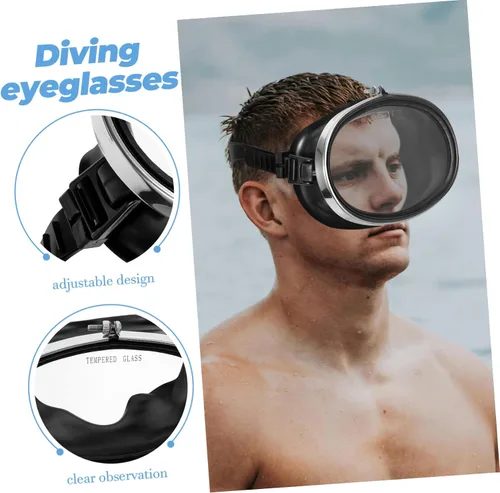 Vista 5 de Máscara de buceo de natación templada para hombres, gafas de buceo multiusos, equipo portátil de buceo para buceo y natación