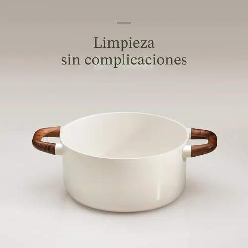Vista 4 de CAROTE Olla de 5 cuartos de galón antiadherente con tapa, cacerola de 5 cuartos con cuchara, olla de calentamiento uniforme, se adapta a todas