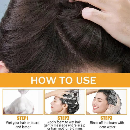 Vista 5 de Champú de barra inversa de cabello gris, jabón negro para barba de cabello gris con ingredientes naturales, barra inversa de jabón de melena gris