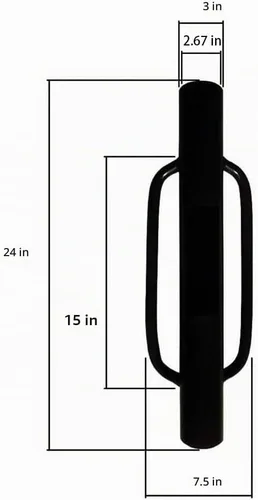 Vista 2 de MTB Supply 1 paquete de poste de valla de 24 pulgadas con mango de hierro negro de 12 libras, poste en T de poste de mano para poste de valla en U