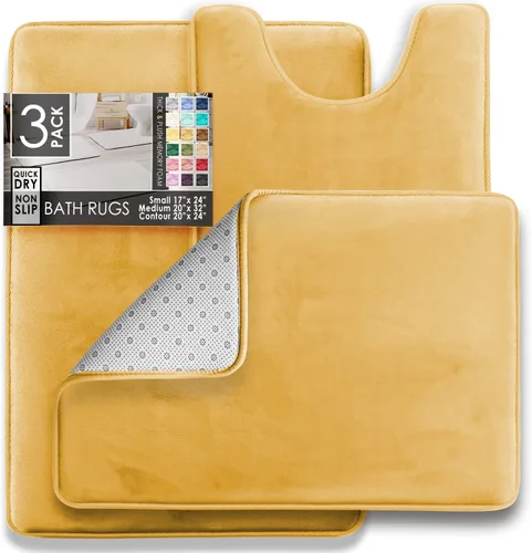Vista 3 de Clara Clark tapete para baño, regadera o tina, de gomaespuma, negro, antiderrapante Camel Oro