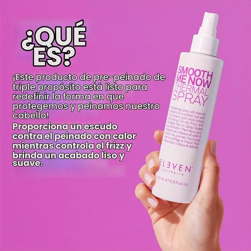 Vista 3 de ELEVEN AUSTRALIA Smooth Me Now Spray térmico, protector de calor, 6.8 onzas