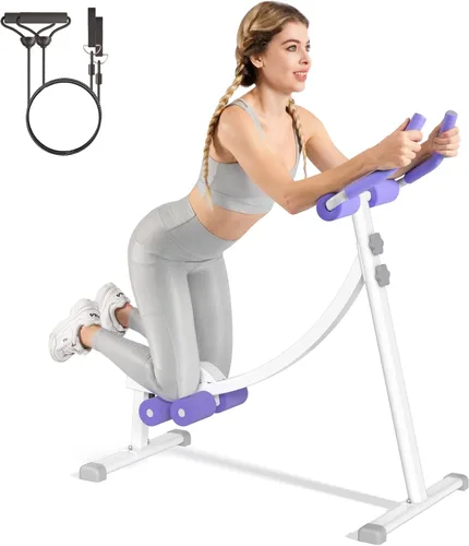Vista 9 de Home Gym Systems Ab Machine, Ab Workout Equipment, Adjustable Ab Trainer Machine for Abs Workout at Home Gym, Foldable, Knee Protection, Abdominal
