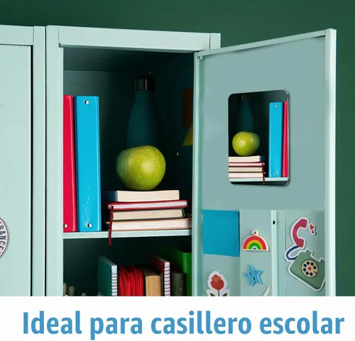 Vista 5 de Shatterproof Magnetic Locker Mirror 7x9 Inch for School – Lightweight Acrylic Mirror with Rounded Corners, Strong Flexible Magnetic Backing for