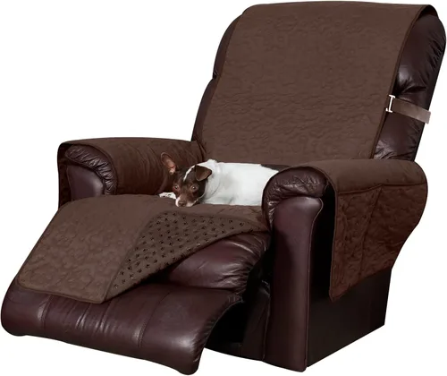 Vista 20 de Furhaven - Funda acolchada impermeable para muebles de sala de estar para perros y gatos, con diseño de patas, protector con reverso antideslizante