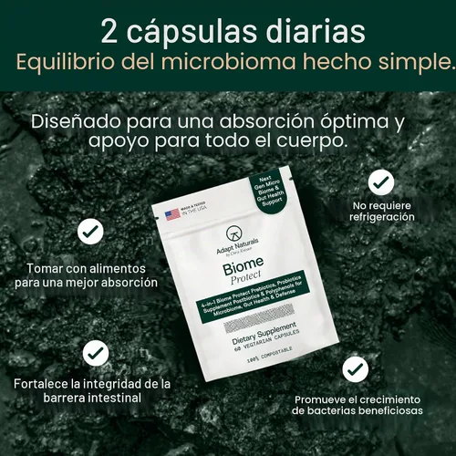 Vista 7 de Adapt Naturals 4 en 1 Biome Protect Prebióticos, probióticos, postbióticos
