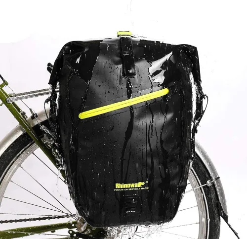 Vista 9 de Bolsa para Bicicleta Rhinowalk Bolsa de Alforja Impermeable para Bicicleta para Portaequipaje de Bicicleta Bolsa de Sillín de Bicicleta Bolsa