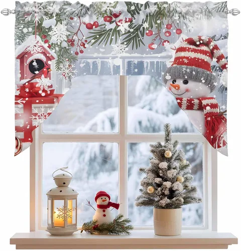 Vista 18 de Cortinas de Gnomos de San Valentín con Cenefa para Cocina, Cortinas con Bolsillo para Barra para Dormitorio, Sala de Estar, Baño, Cafetería, Negro