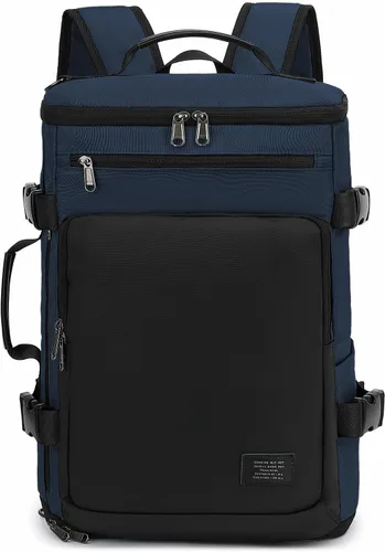 Vista 21 de Kalesi Mochila Bolsa de Lona para Gimnasio 4 Vías Impermeable con Compartimento para Zapatos para Viaje Deporte Senderismo Laptop, 02-Negro