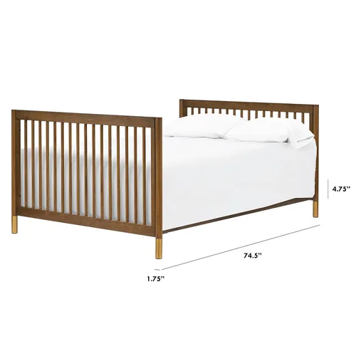 Vista 2 de DaVinci Kit de conversión de cama individual/matrimonial con herrajes ocultos (M5789) en nogal natural