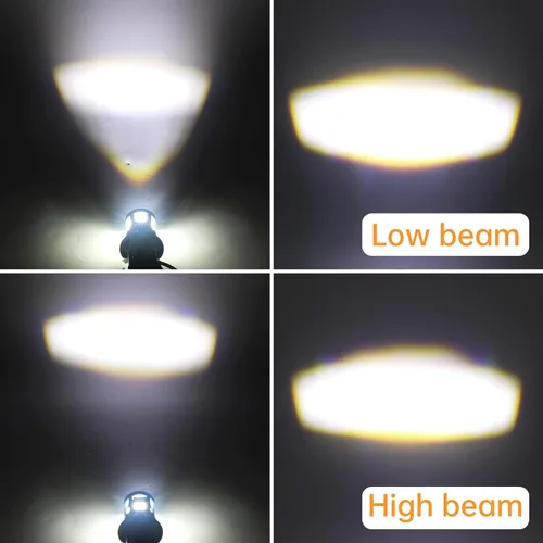 Vista 3 de Windance Paquete de 2 bombillas LED H4 de 1200 lm 13 W con lente, haz de alta y baja superbrillante de 12 V-80 V, bombillas de luz diurna para Blanco
