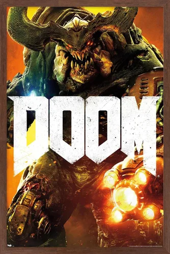 Vista 10 de Trends International Doom - Cyber Demon Wall Poster, 22.4L x 14.7W, Barnwood Framed Version