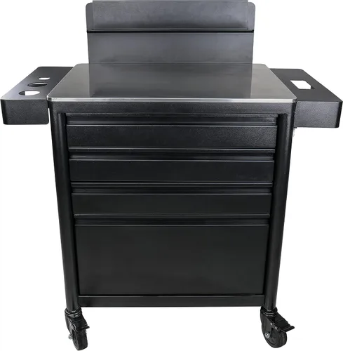 Vista 2 de TATARTIST Carrito de salón con ruedas, estación de trabajo de tatuaje, mesa de almacenamiento, cajones de salón, carrito rodante, gabinete de spa