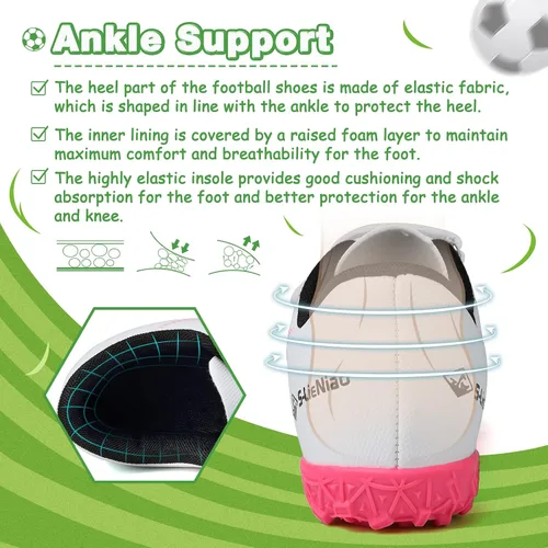 Vista 5 de Tacos de fútbol para niños y niñas, zapatos deportivos para interiores y exteriores, TF