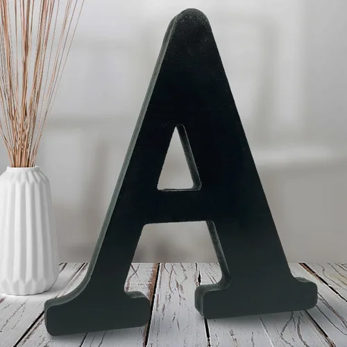 Vista 8 de AOCEAN Letras de madera negra de 8 pulgadas, letras de madera sin terminar para decoración de Halloween, letras decorativas de pie, decoración