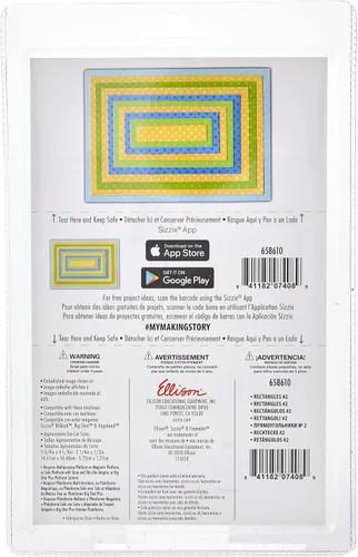 Vista 3 de Sizzix Framelits - Juego de 2 troqueles rectangulares, 10 unidades, color gris
