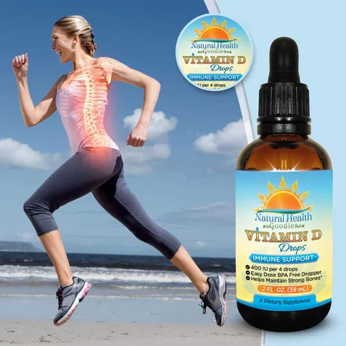 Vista 7 de Gotas de vitamina D para bebés, niños y adultos, líquido puro D3, cuentagotas de dosis fácil, suministro de 2 onzas de Natural Health Goodies
