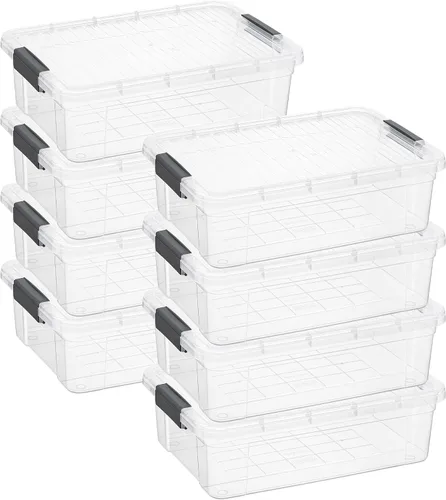 Vista 167 de Superio Mini contenedor de almacenamiento de plástico para crayón, suministros de arte y estuche de costura, organizador pequeño apilable