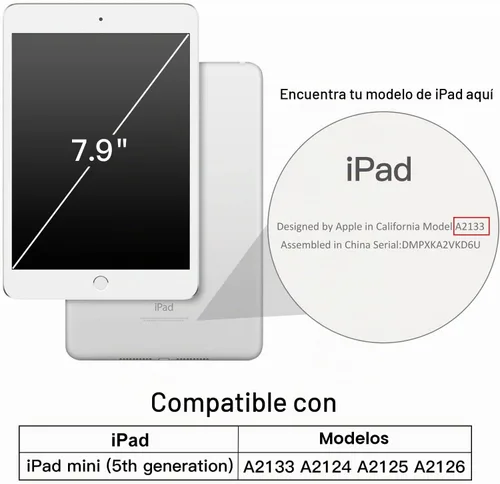 Vista 2 de JETech Funda para iPad mini 5 (modelo 2019 5ª generación), cubierta inteligente con apagado automático/encendido (negro) Cover Slim Translucent