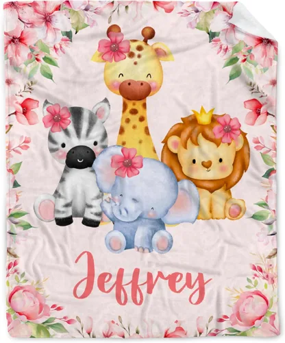 Vista 44 de Manta de bebé personalizada con ciervos florales, manta personalizada de ciervos con nombre para bebé, manta de recepción personalizada de ciervos