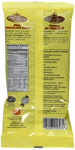 Vista 2 de King David Chips de chocolate negro kosher sin lácteos veganos sin lactosa, 8.8 onzas (paquete de 4)