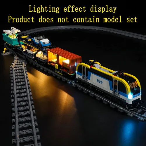 Vista 4 de GEAMENT Kit de luces LED compatible con Lego Freight Train - Juego de iluminación para modelo de construcción City 60336