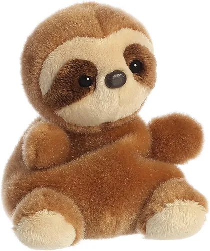 Vista 4 de Aurora® Adorable Palm Pals™ Slomo Sloth™ Animal de peluche, diversión de bolsillo, juego sobre la marcha, marrón, 5 pulgadas
