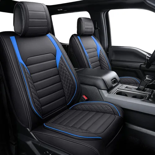 Vista 2 de YIERTAI Fundas de asiento F150 compatibles con Ford F150 2009-2025 2026 2017-2026 F250 F350 F450 Crew Cab Supercab XLT Super Duty Lariat Supercrew