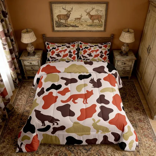 Vista 22 de Manfei Juego de edredón de vaquero occidental tamaño individual, juego de ropa de cama con estampado de calavera de toro, caballo y flecha, 2 piezas