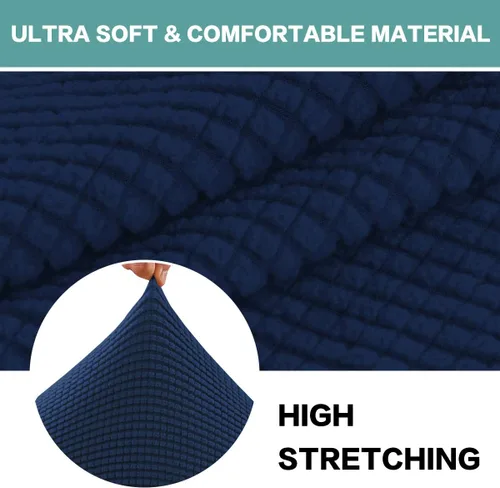 Vista 4 de Turquoize Funda para silla con funda de cojín separada, funda otomana, azul marino