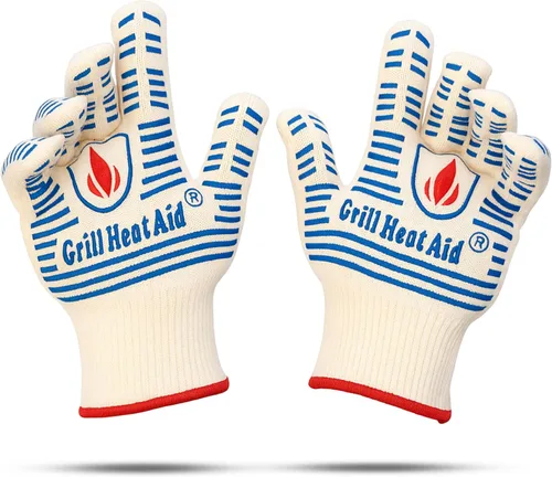 Vista 12 de Guantes de parrilla y barbacoa GRILL HEAT AID para asar y cocinar, Algodón
