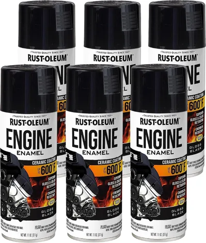 Vista 23 de Rust-Oleum 366428-6PK - Pintura en aerosol de esmalte para motor, 11 onzas, aluminio, (paquete de 6)