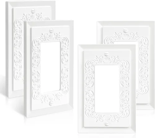Vista 17 de Placa de cubierta decorativa para interruptor de luz, placas de pared decorativas modernas para GFCI, toma de corriente, interruptor regulador