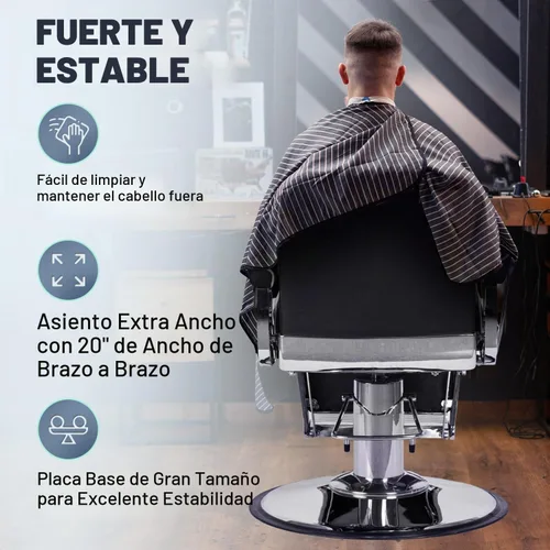 Vista 3 de Buy-Rite - Silla de peluquero profesional Aviator, 450 libras, color negro