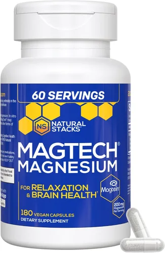 Vista 2 de Natural Stacks Magtech Magnesium Value Bundle - 3 formas de magnesio - Con Magteína L-treonato - Apoya la relajación y la salud cerebral* - 270
