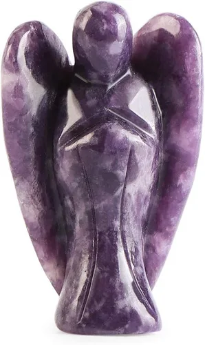 Vista 11 de Artistone Estatuas y figuras de ángel de cristal de amatista, bolsillo de gemas talladas, piedra curativa de ángel de la guarda, regalos