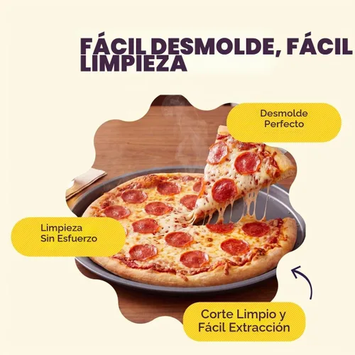 Vista 6 de Wilton Bandeja de pizza antiadherente plateada, fabricada sin PFAS