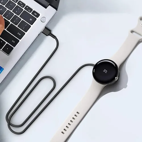 Vista 6 de Cargador magnético de repuesto para Pixel Watch 2/3 para Google Pixel Watch 2/3 (negro y blanco, USB tipo A)