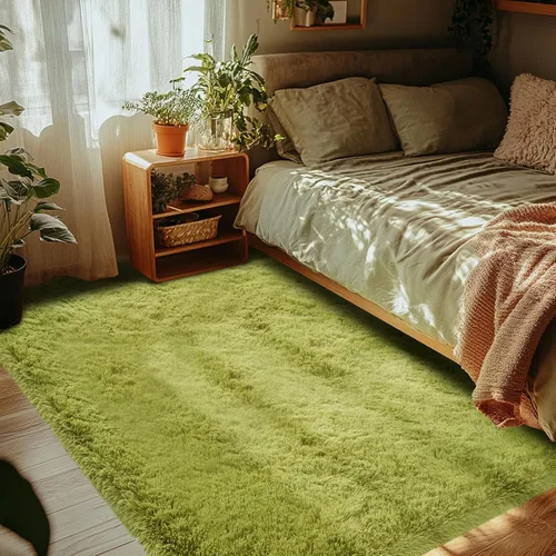 Vista 50 de Alfombra redonda beige para dormitorio: alfombra suave y esponjosa de 4 x 4 pies para sala de estar, alfombra redonda de felpa peluda