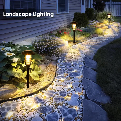 Vista 4 de SOLPEX Luces solares para caminos, impermeables, para exteriores, color Blanco cálido