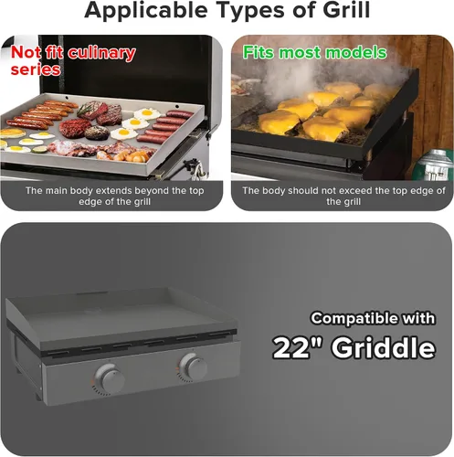 Vista 6 de Protectores de viento para parrilla Blackstone de 22 pulgadas, pantalla magnética de acero inoxidable para parrilla Blackstone, accesorios