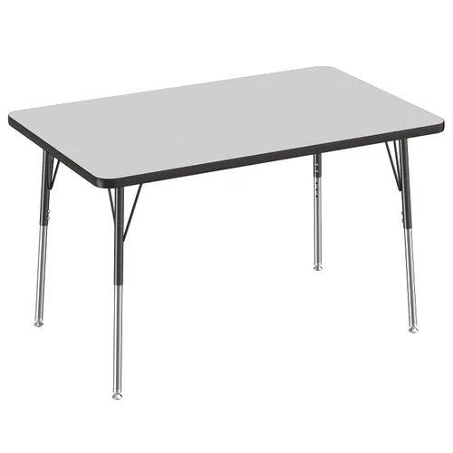 Vista 170 de FDP - Mesa rectangular para actividades escolares y de oficina (24 x 36 pulgadas), patas estándar con deslizadores giratorios, altura ajustable