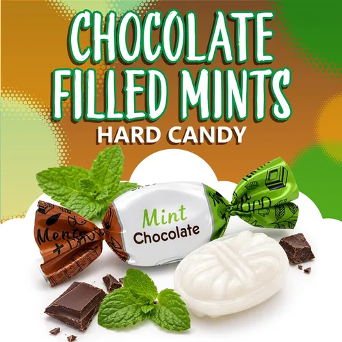 Vista 3 de Dulces de menta rellenos de chocolate Arcor Bolsa de 2 libras Dulces macizos de menta con chocolate envueltos individualmente Delicioso manjar