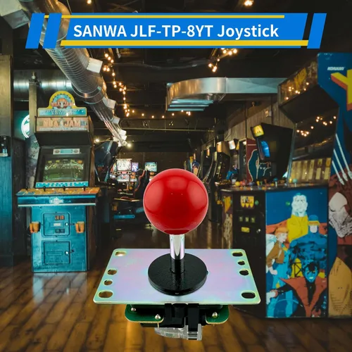 Vista 2 de SANWA JLF-TP-8YT Arcade Joystick (Red Ball Top) - Premium, High Precision, Responsive Controls, Multi-Platform Compatible - Ideal for Gaming