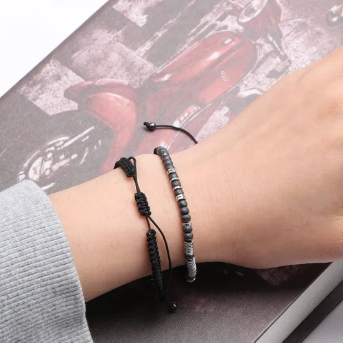Vista 3 de JoycuFF Pulseras de cumpleaños con texto en inglés "I Love You" para el Día de Acción de Gracias, pulsera de hilo envolvente