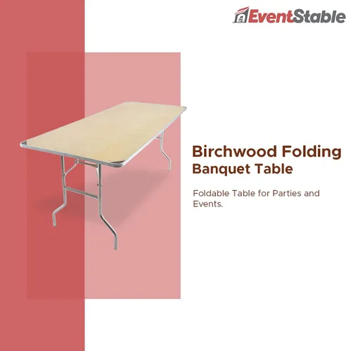 Vista 5 de EventStable TitanPRO Mesa plegable de madera de abedul, 6 pies x 30