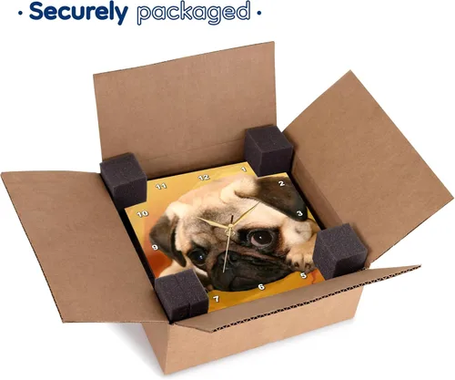 Vista 7 de 3drose Reloj de pared Pug, 10 x 10 pulgadas