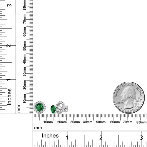 Vista 212 de Gem Stone King Aretes redondos de plata de ley 925 de 0.236 in con piedra natal extraíble para mujer