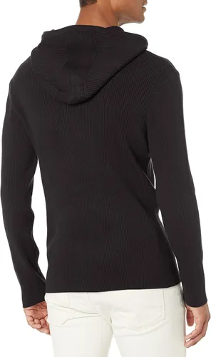 Vista 2 de Karl Lagerfeld Paris Men's Soft Ribbed Sweater Hoodie